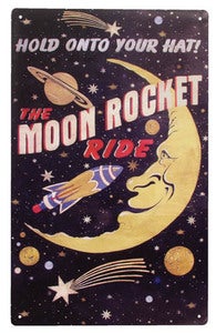 Image of The Moon Rocket Ride Tin Sign