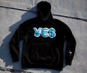 Image of Collegiate ¥€$ Hoodie - Black/ Electric Blue