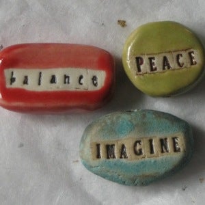 Image of word beads: BALANCE PEACE IMAGINE