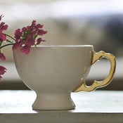 Image of Individual Teacup with GOLD Handle
