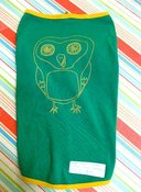 Image of kelly green with gold trim dog/cat tee with owl