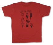Image of Love Your Beard on Dark Red or Olive Fair Wear T-Shirts.
