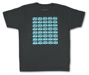 Image of Caravans on Organic Charcoal Grey Fair Wear T-Shirts.