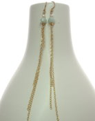 Image of Slender tassel earrings-Amazonite