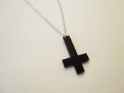 Image of INVERTED Black CROSS Necklace 
