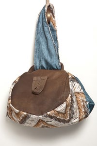 Image of Embroidered Caftan and Leather Original Pouch Purse