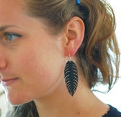 Image of Native solitary - Recycled Bike Tube Earrings