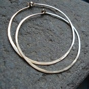 Image of Hand Forged 14K Gold Hoop Earrings