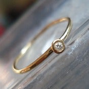 Image of Tiny Diamonds, Solid 14K Gold and Diamond RIng 