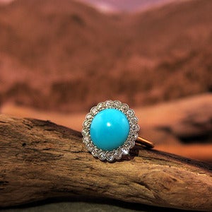 Image of Victorian Turquoise and Diamond Ring