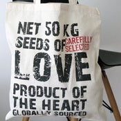 Image of Hand printed eco tote bag – love message