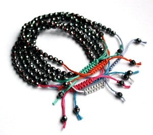Image of Hand Knotted Hematite Bead Bracelet