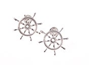 Image of Sail Away Ships Wheel Cufflinks