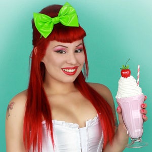 Image of Mini Lime Green PVC Hair Bow