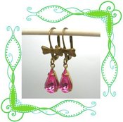 Image of 'Tease' Pink Vintage Glass Earrings