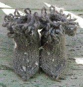 Image of Chaussons "A little forest elf", baby alpaga (livrés dans une pochette à lin)