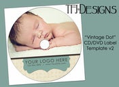 Image of "Vintage Dot" Horizontal v2 - CD or DVD Label Template - Photoshop Templates for Photographers - NEW