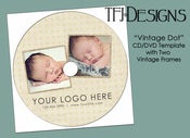 Image of "Vintage Dot" with Frames - CD or DVD Label Template - Photoshop Templates for Photographers - NEW