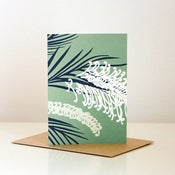 Image of Grevillea Greeting Card- GREEN