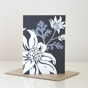 Image of Flannel Flower Greeting card- BLACK