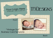 Image of "Vintage Dot" - Business Card Template v1 - NEW - Photoshop Template Photography