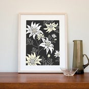 Image of Flannel Flower Print- BLACK LARGE