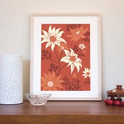 Image of Flannel Flower Print- DESERT RED LARGE