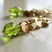Image of lantana earrings with lime quartz