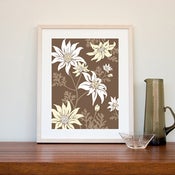 Image of Flannel Flower Print- CHOCOLATE LARGE