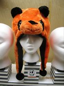 Image of Orange Panda Hat w/Black Poms (Orange Friday)