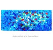 Image of Swimming in Color Blue no1  - heavily textured impasto painting on wood