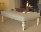 Image of Large Magazine Stool - Chelsea Check Corn with Lemon Tree Legs