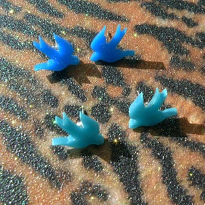 Image of Blue Bird and Aqua Bird Studs