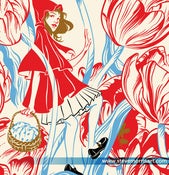 Image of Little Red Riding Hood and the Big Bad Wolf Botanical Giclee Print 18"x24"