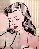 Image of Gorgeous Gal vintage retro inspired mixed media print PINK