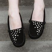 Image of Black Stud Moccasin