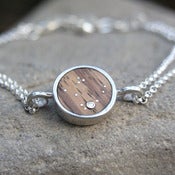 Image of Sterling Silver, Gold and Zebrawood Bracelet