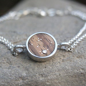 Image of Sterling Silver, Gold and Zebrawood Bracelet