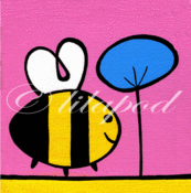 Image of bee kisses a tree (greetings card)