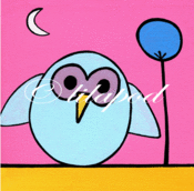 Image of owl by night (greetings card)