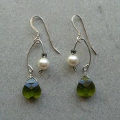 Image of Fishing Lure Inspired Earrings~Olive & Pearl