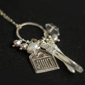 Image of Seven Sisters Necklace with Herkimer Diamond and Pearls
