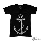 Image of Anchor Black V-Neck Unisex 