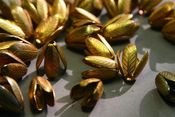 Image of Three Brass Bead Caps~