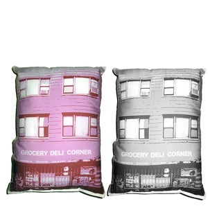 Image of Grocery Deli Corner Building Pillow