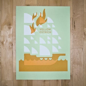 Image of yellow ostrich tour poster