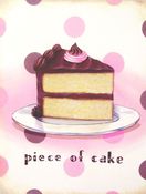 Image of vintage bakery inspired piece of cake matted print pink chocolate M