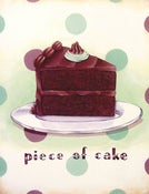 Image of vintage bakery inspired piece of cake matted print mint chocolate M