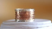 Image of 14k rose / pink gold filled and sterling silver hammered stackable rings, mixed metals