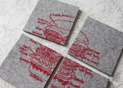 Image of best burger ever industrial felt coasters 